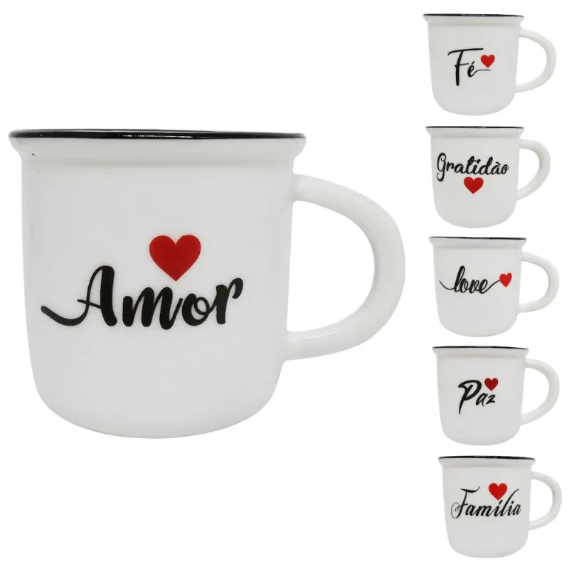 Caneca de Porcelana 160ml Frases Sortidas InterPonte Interponte