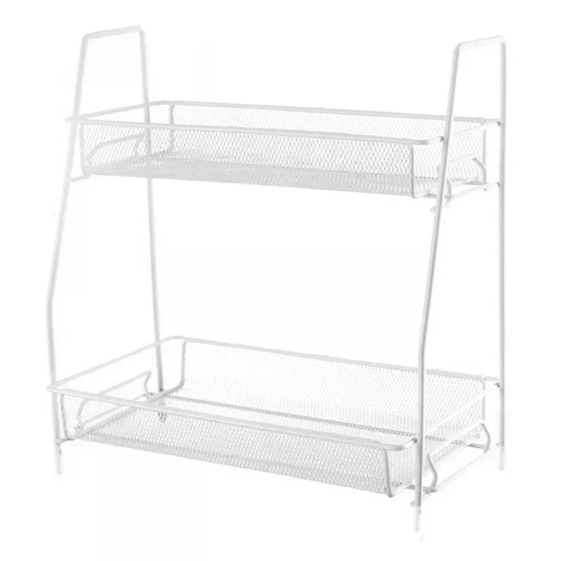 Prateleira 2 Andares 36x17x33cm Em Metal Interponte-Branco