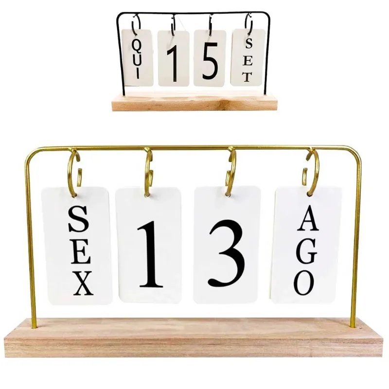Calendário Decorativo 26,7x15,5cm em MDF Interponte