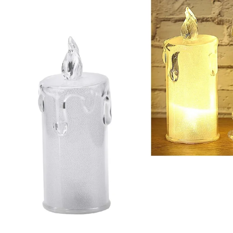 Vela LED Transparente Luz Eletrônica Decorativa 8cm Grande