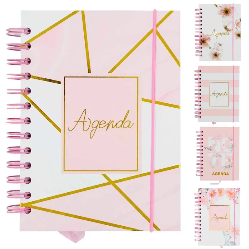 Agenda Permanente Rosa 160 Folhas 19x14cm em Papel Interponte SORTIDOS