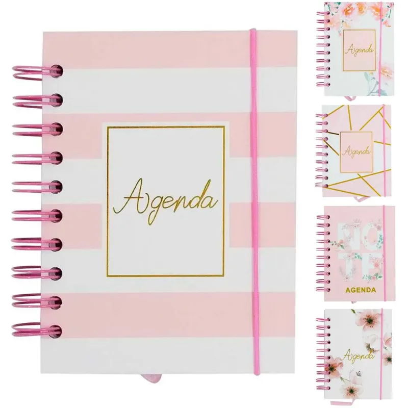 Agenda Permanente Rosa 160 Folhas 15x11cm em Papel Inter Ponte SORTIDOS