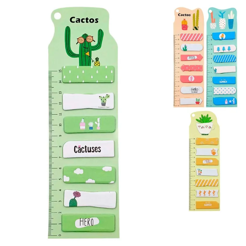 Bloco De Anotação Cactus Autoadesivo 21x7,5cm em Papel Interponte