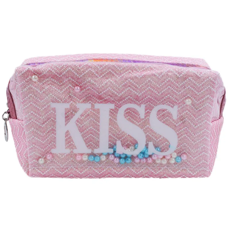 Nécessaire Kiss C/ Alça 17,5x9cm em PVC Interponte-Rosa