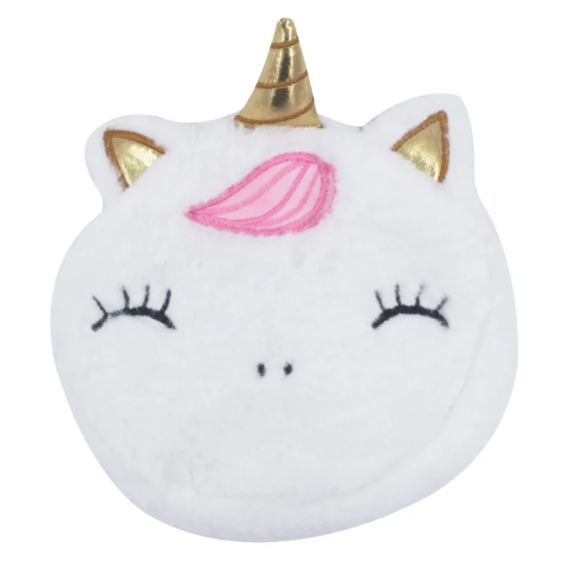 Bolsa de Pelúcia Infantil 17x3,5cm em Poliéster Interponte-Modelo 1 Unicórnio Branco