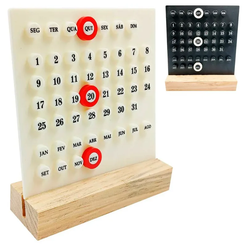 Calendário Decorativo 16x14,5cm em MDF Interponte Calendário Decorativo 16x14,5cm em MDF Interponte