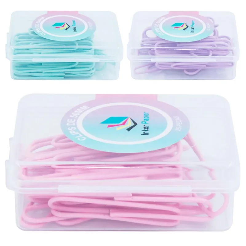 Clips Colors 25 Peças 50mm em Metal Interponte