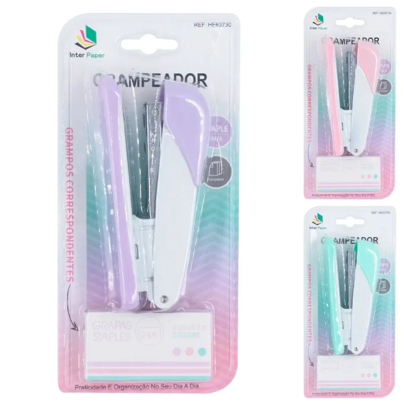 Grampeador C/ Grampos 12,5cm em Metal Interponte