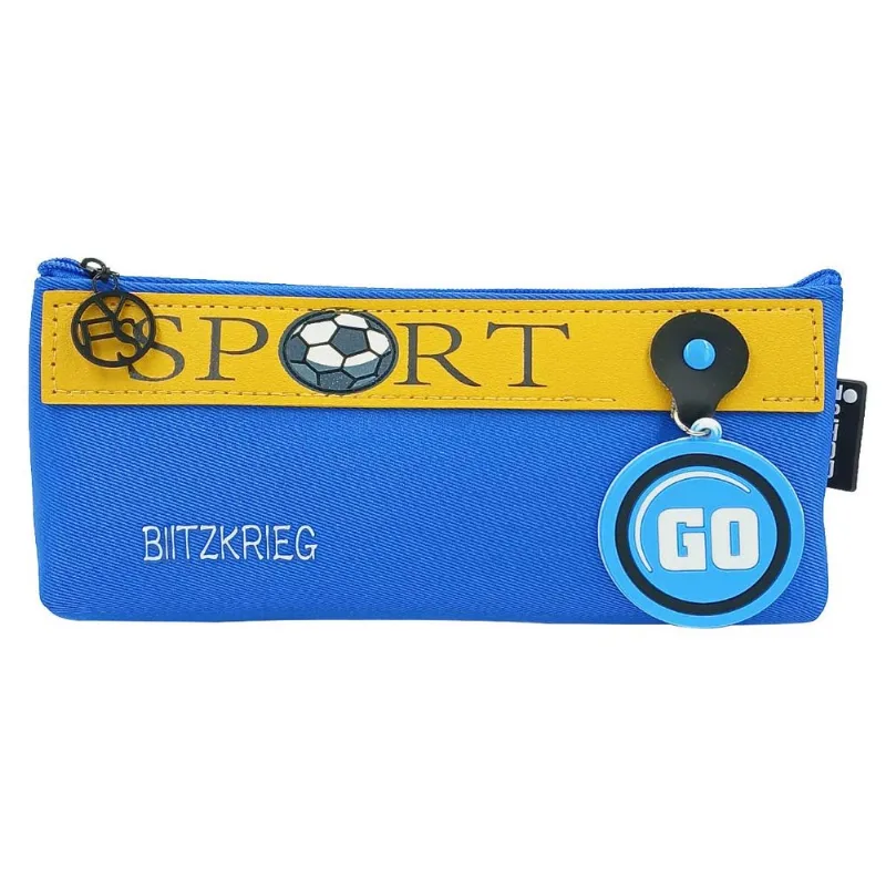 Estojo Escolar Sport 9,5x21cm em Poliéster Interponte-Azul