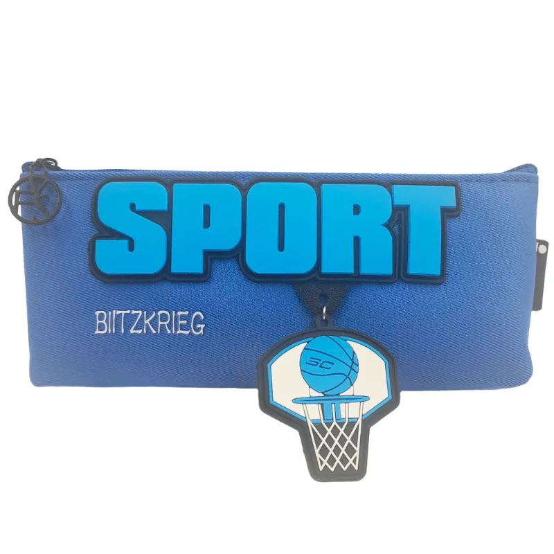 Estojo Escolar Esporte 22x9cm em Poliéster Interponte-Azul