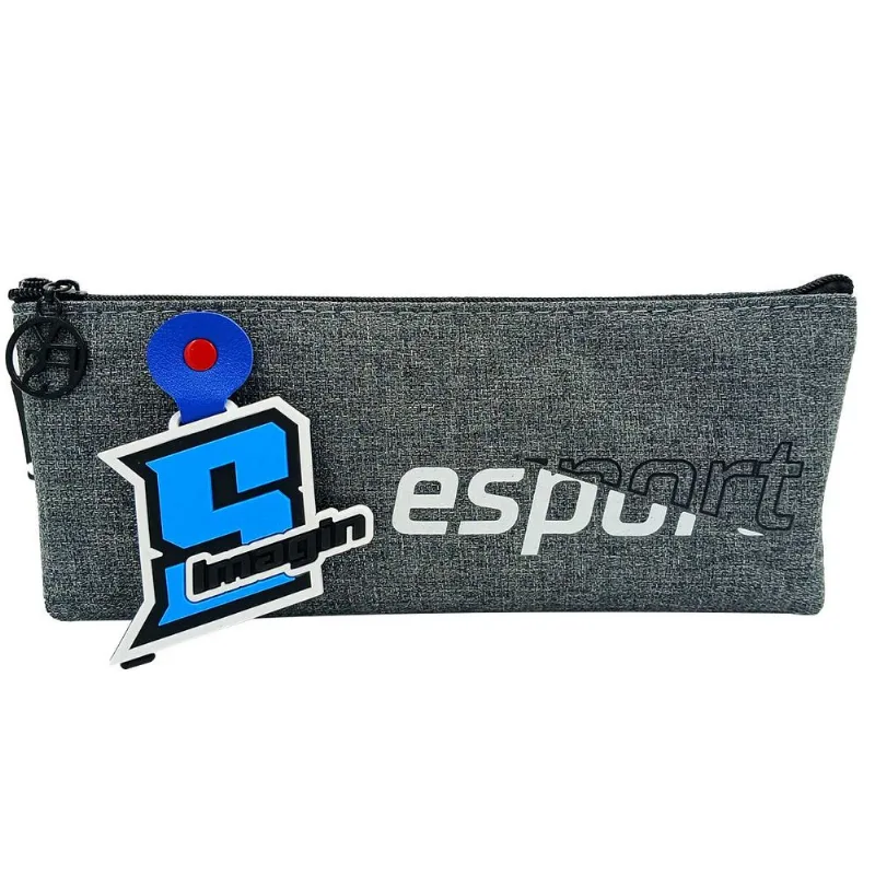 Estojo Porta Objetos Esporte 22x9cm em Poliéster Interponte-Cinza