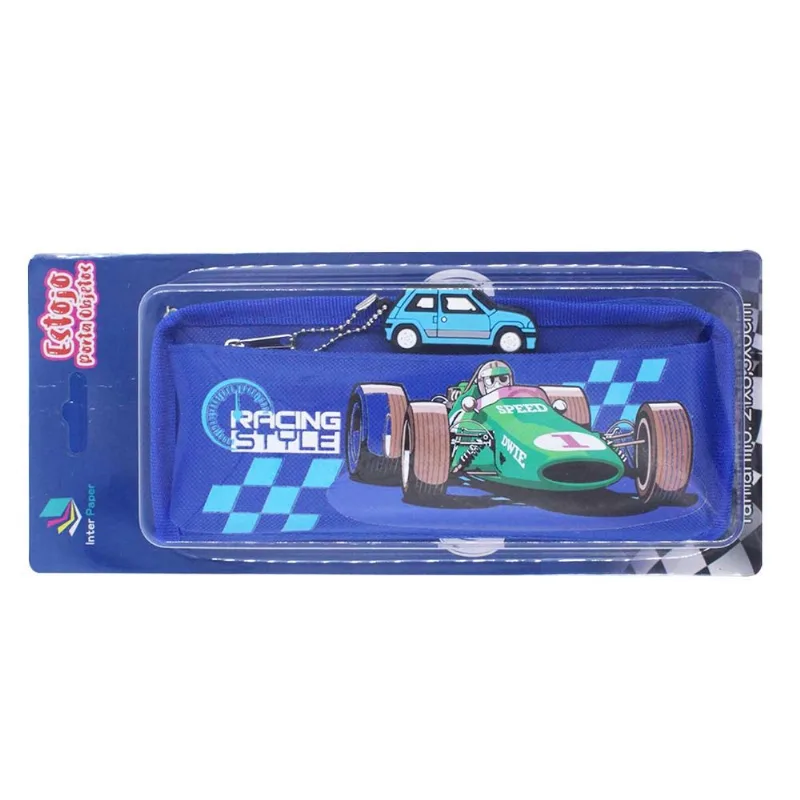 Estojo Carro C/ Pingente 21x8,5cm em Poliéster Interponte-Azul