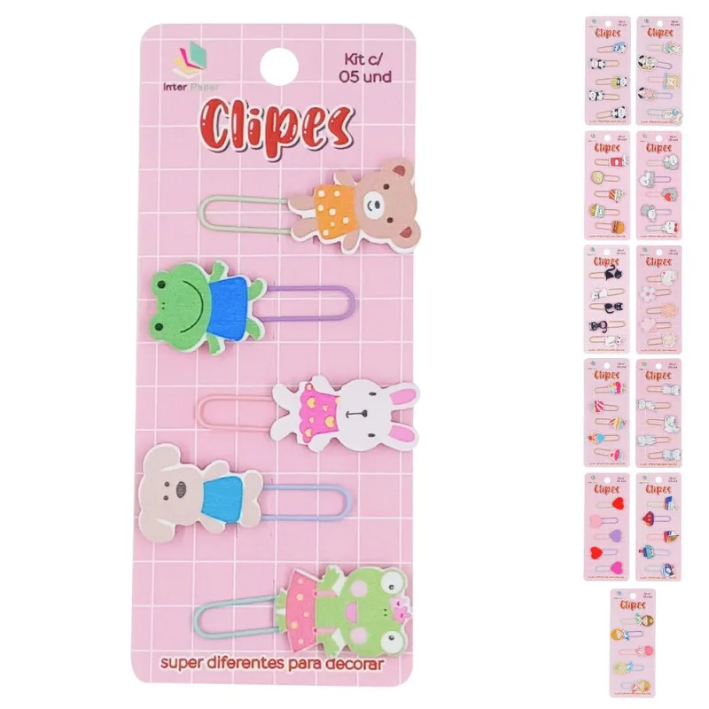 Kit de Clips Divertidos 5 Peças em Metal Interponte
