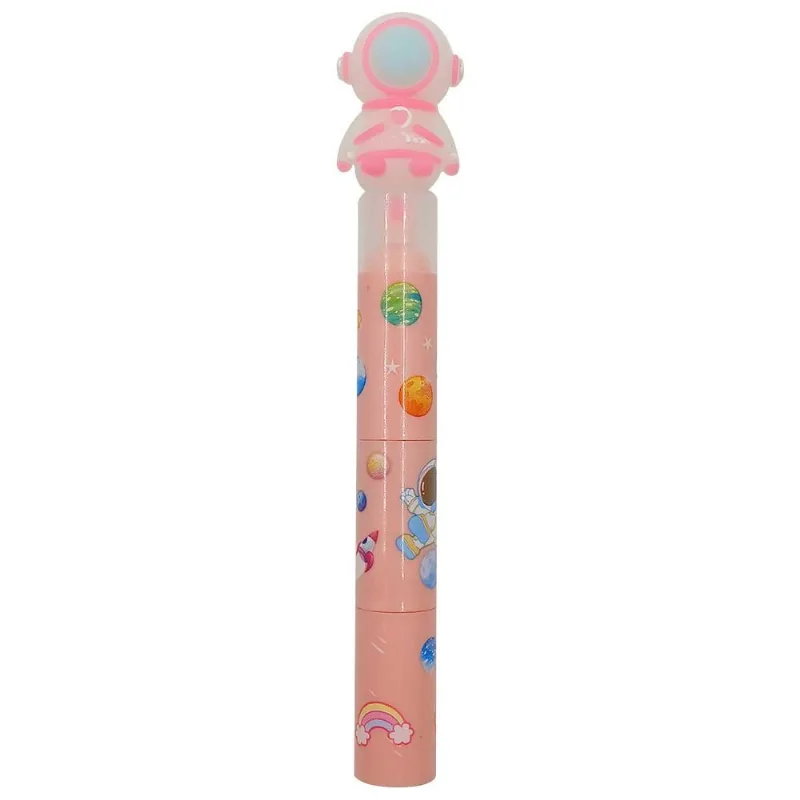 Marca Texto Astronauta 3 Cores 15cm em Plástico Interponte-Rosa