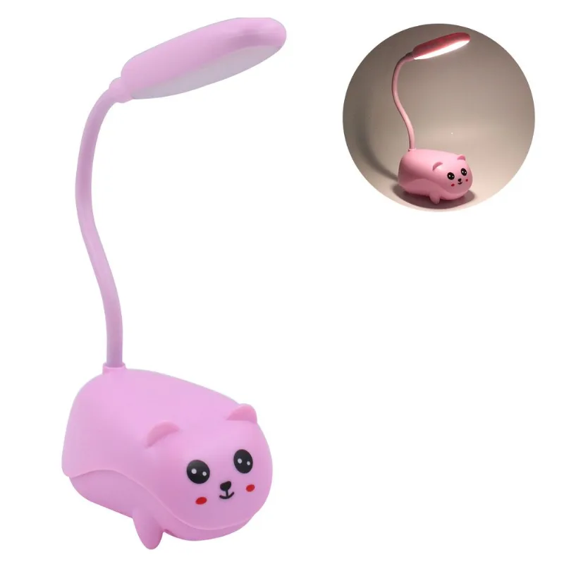 Luminária de Mesa Infantil Bichinhos 16,5x8cm em Plástico Interponte-Rosa