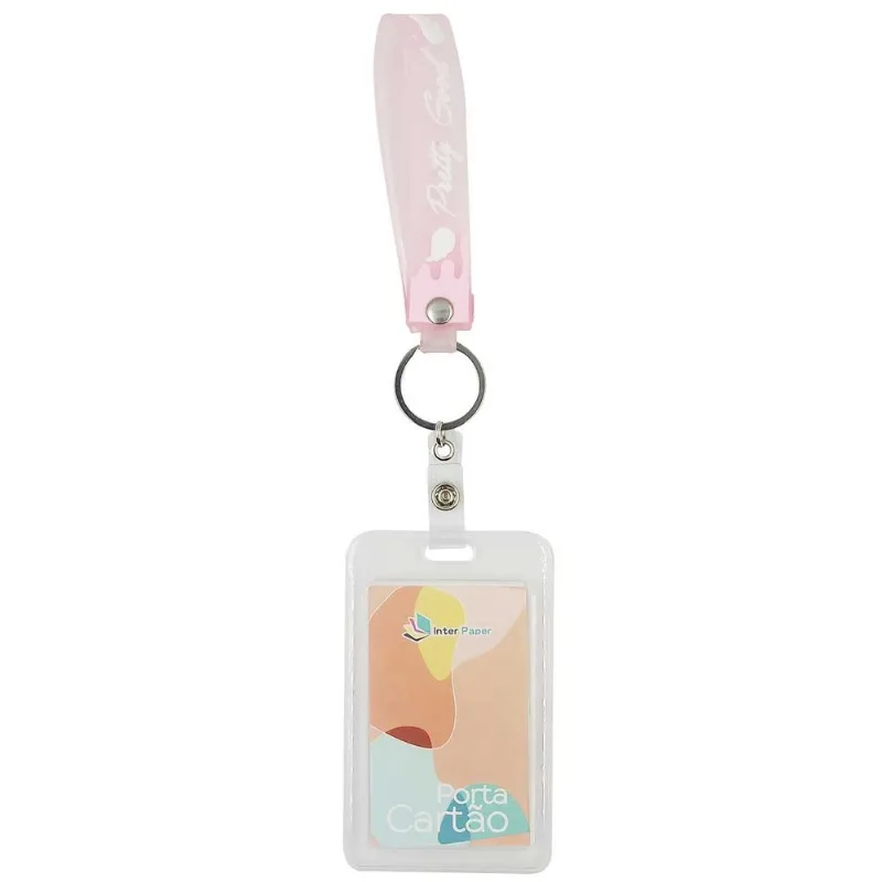 Porta Cartão 6,8x11cm Em Plástico Interponte - Rosa