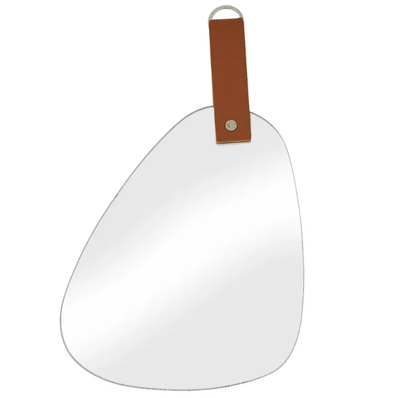 Espelho Decorativo C/ Alça 23x18cm Interponte-Marrom