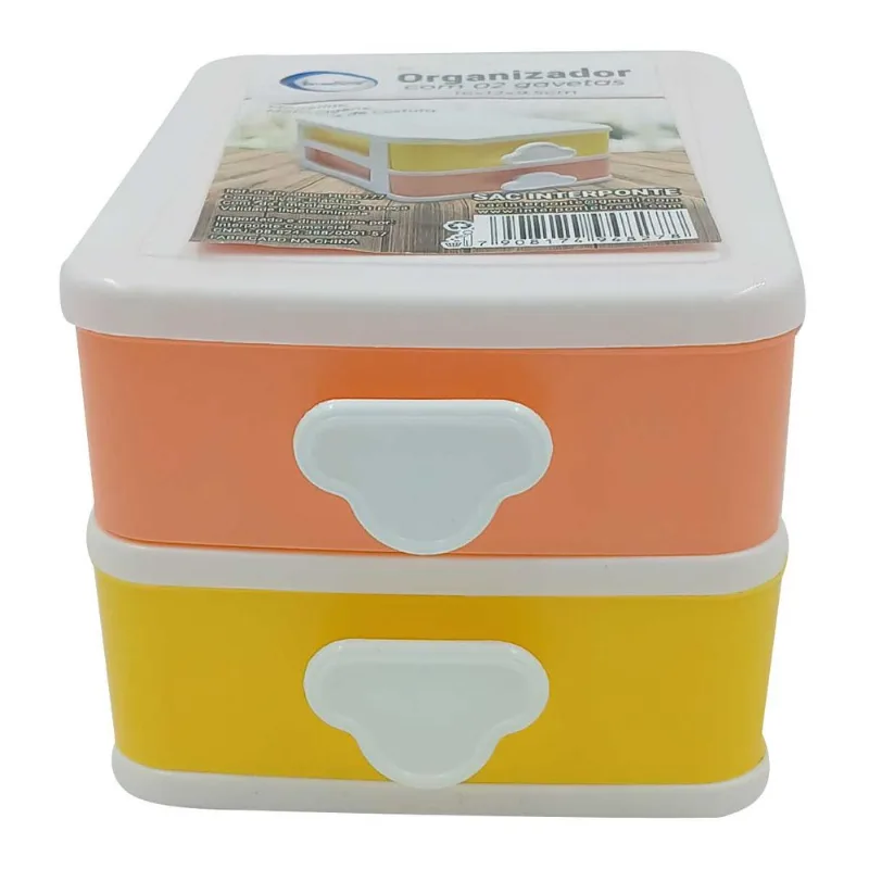 Organizador C/ 2 Gavetas 16x12cm em Plástico Interponte-Modelo 1