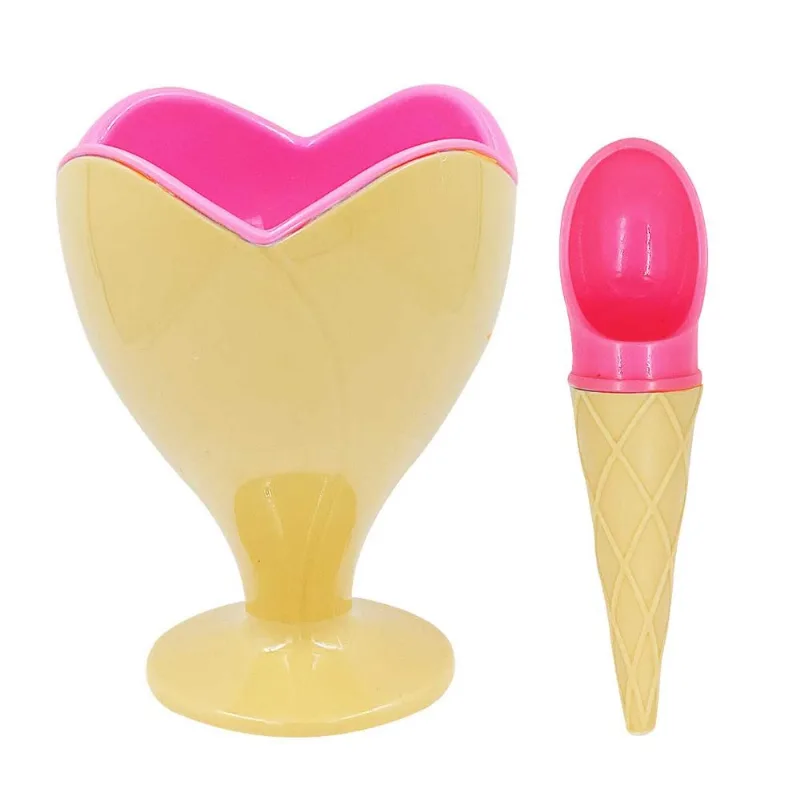 Taça P/ Sobremesa C/ Colher 2 Peças Em Plástico Interponte-Rosa