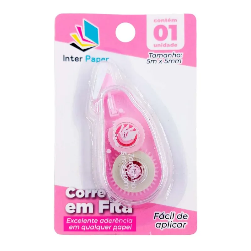 Corretivo em Fita Color 6,5cm em Plástico Interponte-Sortidos