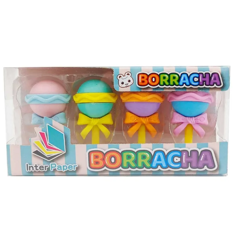 Kit Borrachas Candy 4cm em Borracha Interponte-Modelo 1 Pirulito