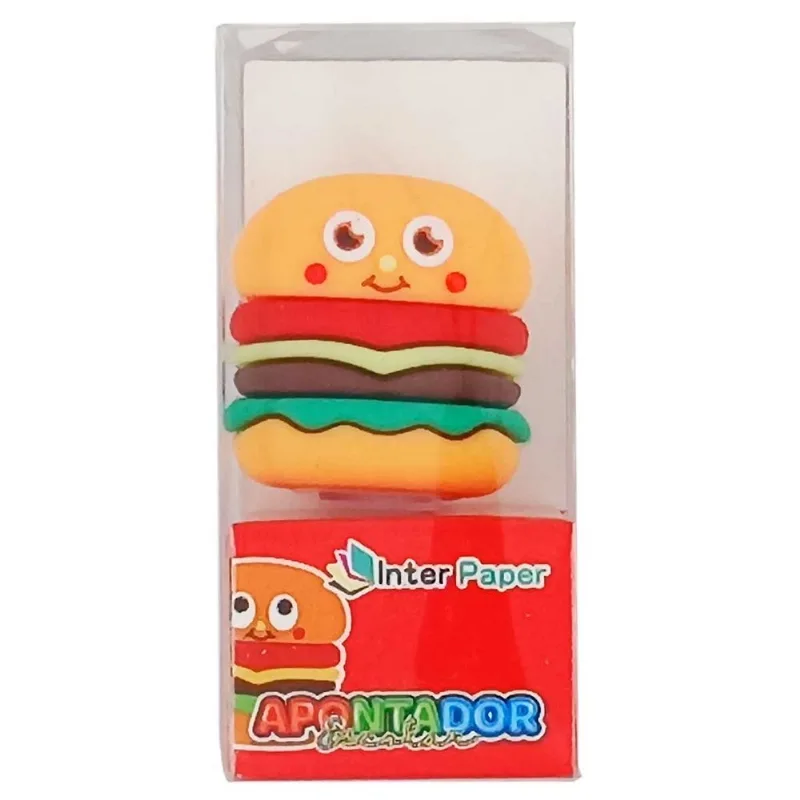 Apontador Fast Food 3,5cm em Plástico Interponte-Modelo 1 Hamburguer