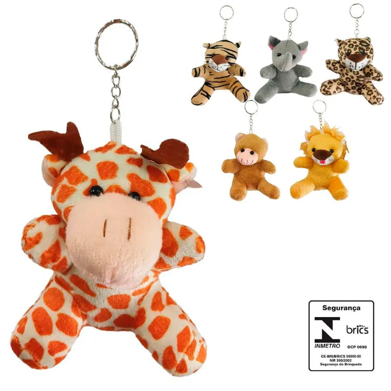 Chaveiro Animais de Pelúcia 9,5cm em Poliéster Interponte-Modelo 1 Leão