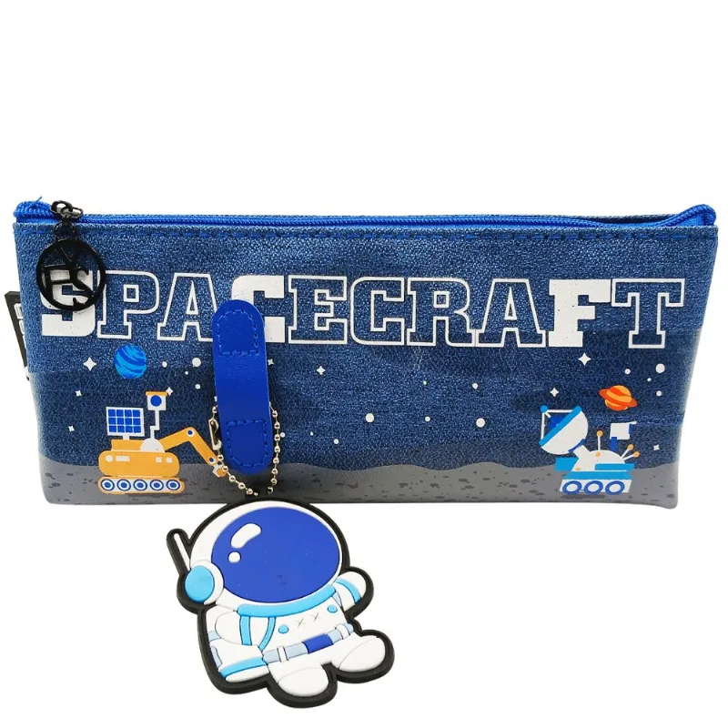 Estojo Astronauta 21x8,5cm em Poliéster Interponte-Azul