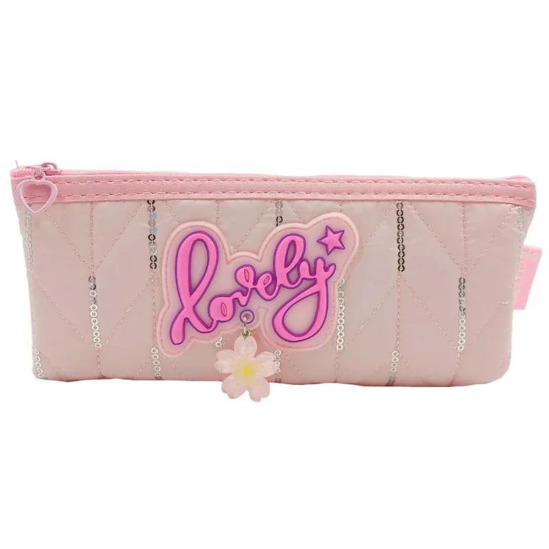 Estojo Lovely 21x9,5cm em Poliéster Interponte-Rosa