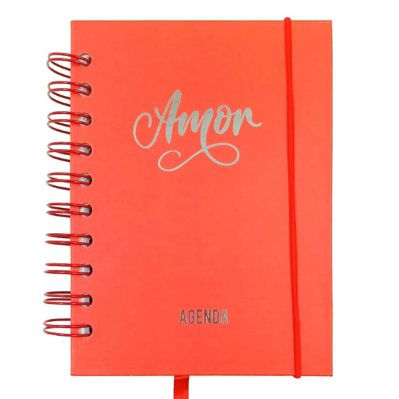 Agenda Permanente Desejos 15x11cm 160 Folhas Em Papel Interponte- Vermelho