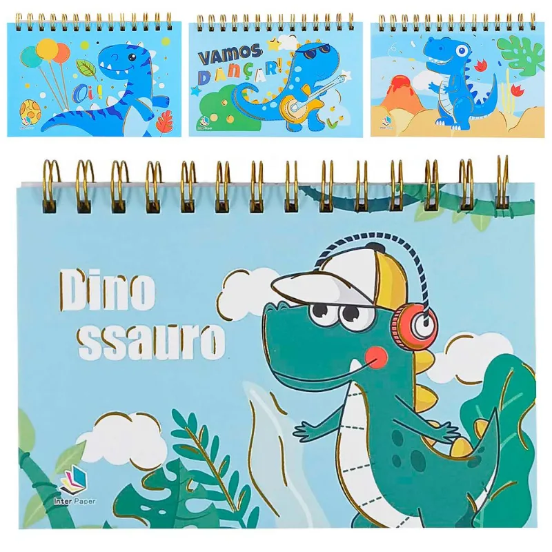Planner Semanal Dinossauro C/ 50 Folhas 18x12cm Em Papel Interponte