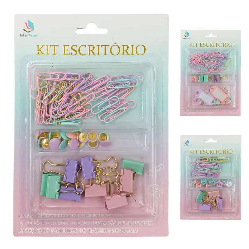 Kit Escritório 3 Modelos Em Plástico/ Metal Interponte