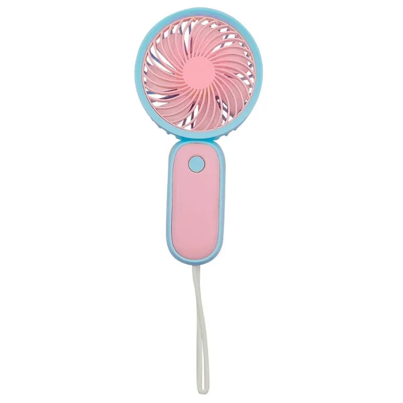 Mini Ventilador Portátil C/ Alça 15,7cm em Plástico Interponte-Rosa