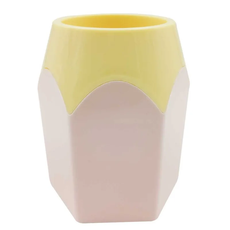 Porta Lápis Decorativo 10,5x8,5cm em Plástico Interponte-Rosa