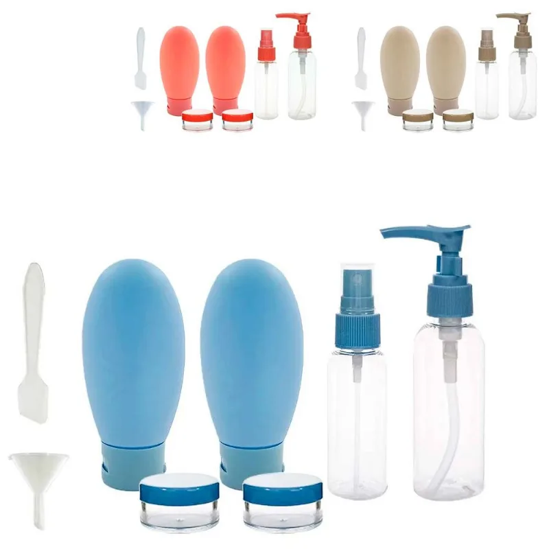 Kit Viagem Color 9 Peças em Plástico Interponte-cores sortidas