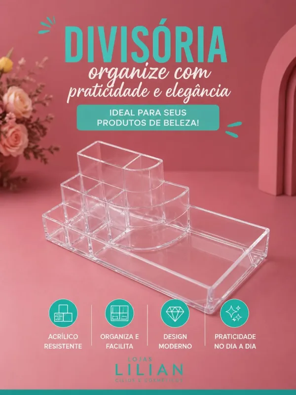 Organizador Acrilico com Divisorias