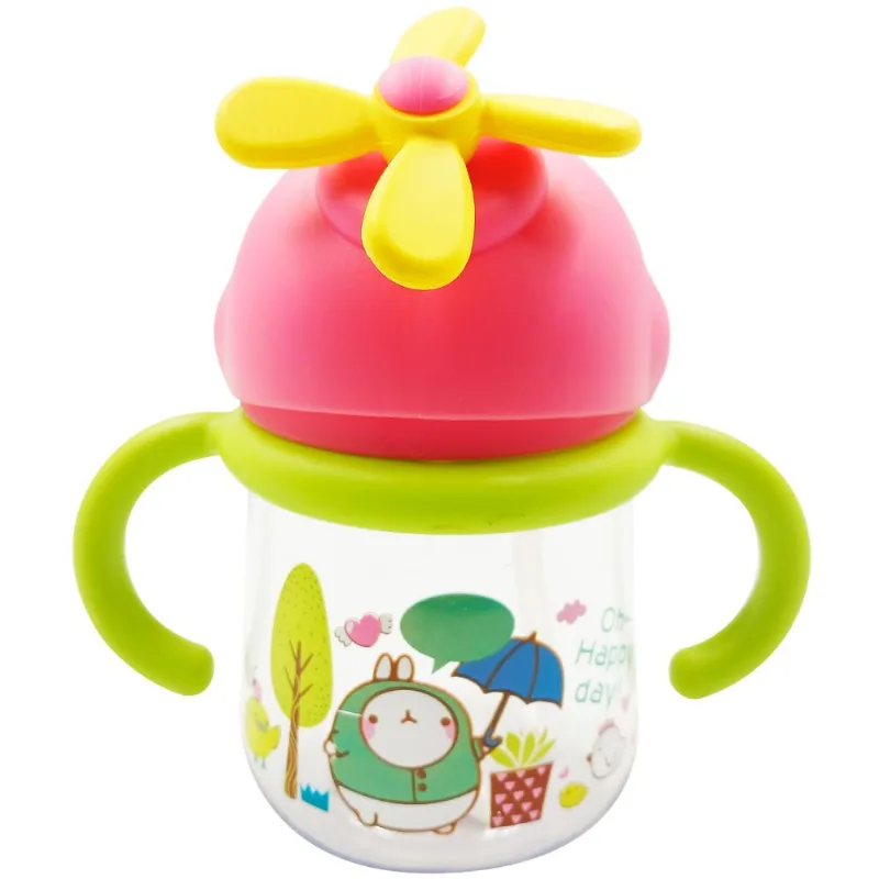 Garrafa Infantil C/ Canudo E Alça 360ml Em Plástico Interponte-Sortidos