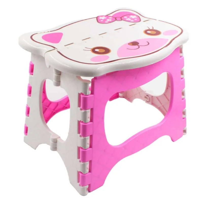 Banqueta Dobrável Infantil 20x24cm em Plástico Interponte-Rosa