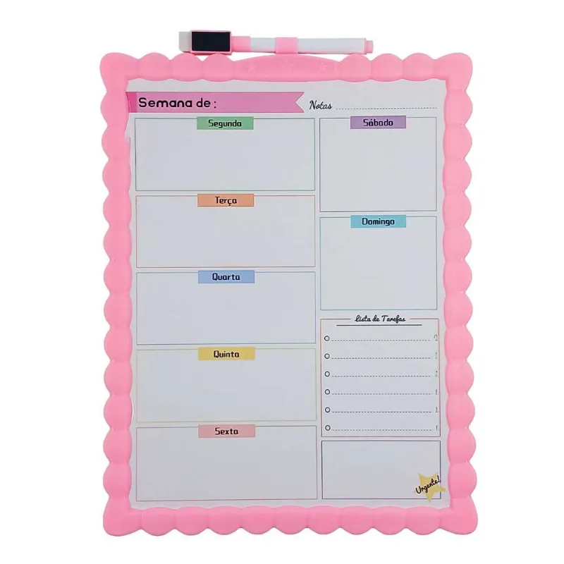 Quadro P/ Recados 27x21cm em Plástico Interponte-Rosa