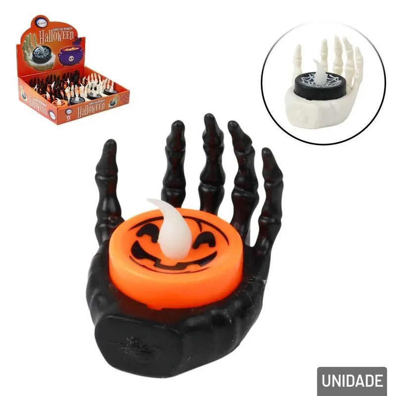 Vela De Halloween Mão De Led - Tudo Em Caixa