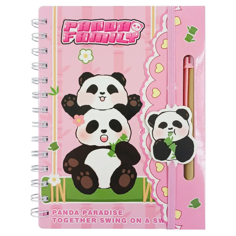 Bloco de Anotação Panda C/ Caneta 19,2x14,5cm em Papel Interponte-Rosa