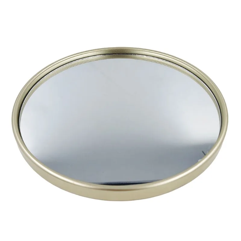 Bandeja Espelhada Redonda 19,8cm em Vidro Interponte-Dourado