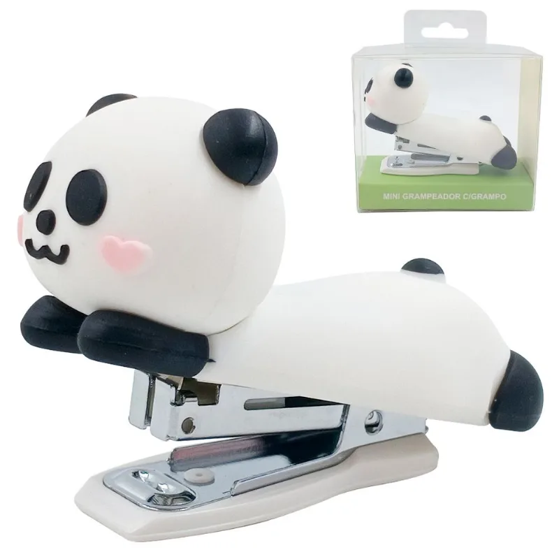 Mini Grampeador Panda C/ Grampos 9x6cm em Plástico Interponte