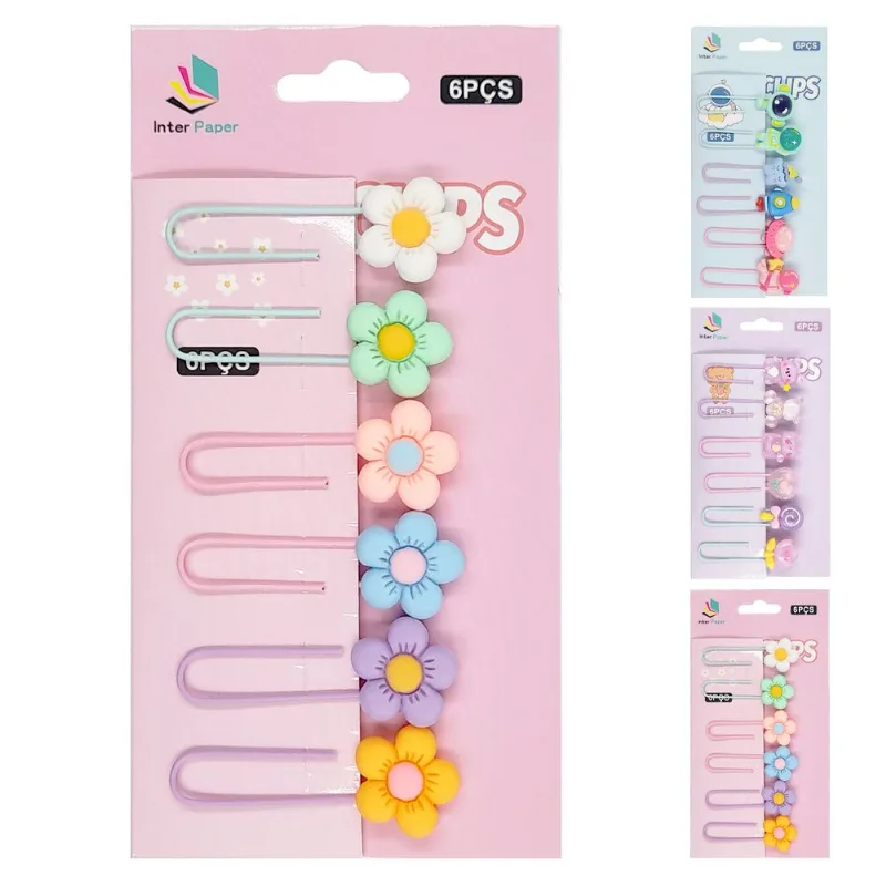 Kit Clips Divertidos 6 Peças em Metal Interponte