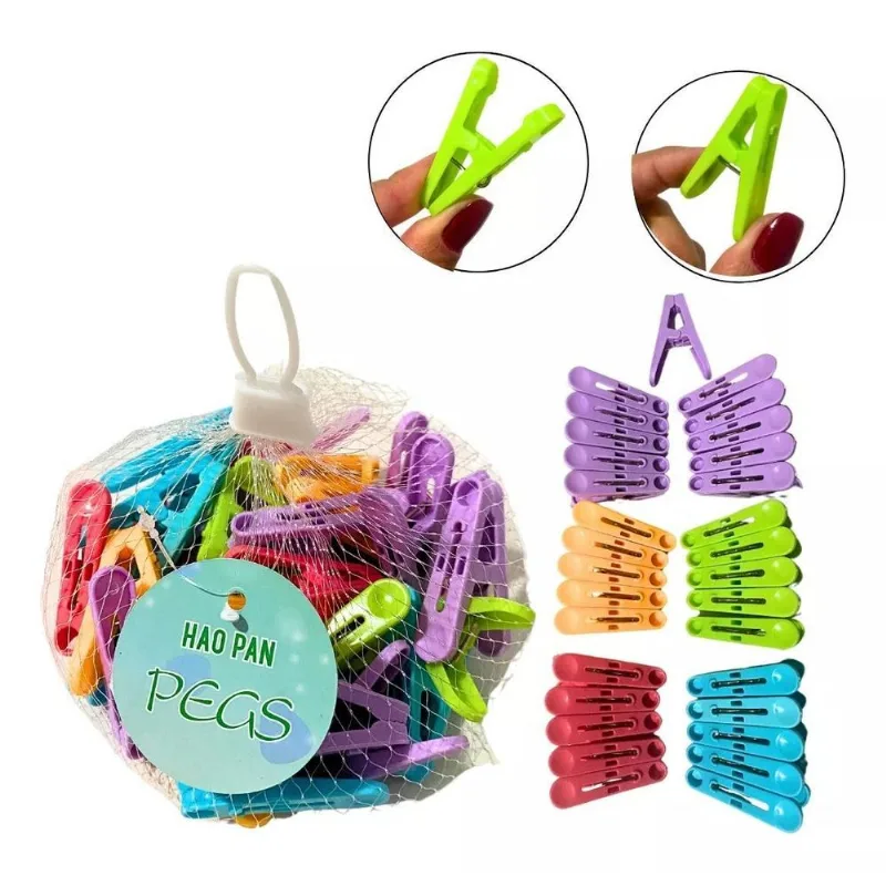 Prendedor Grampo Roupa Plastico 50 Unidades Coloridos
