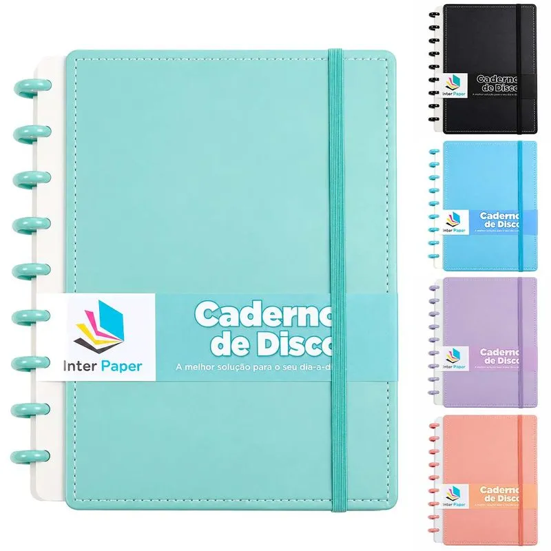 Caderno Disco Color 18,5x25,5cm 80 Folhas Interponte-Cores sortidas