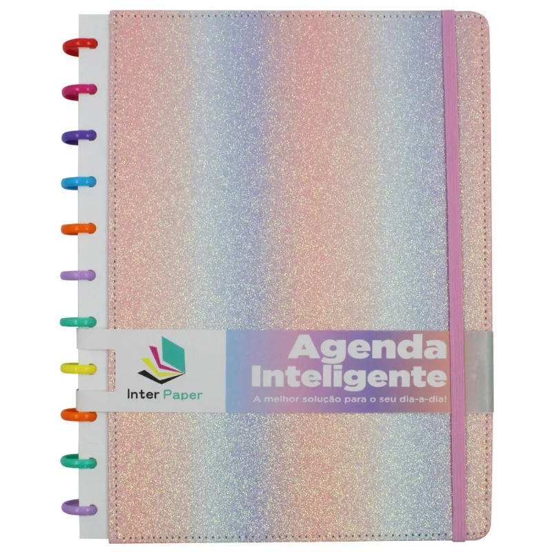 Caderno de Discos Inteligente Glitter 22x28,5cm em Papel Interponte-Sortidos