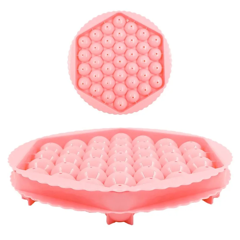 Forma de Gelo Redonda 19,7x2,9cm em Plástico Interponte-Rosa