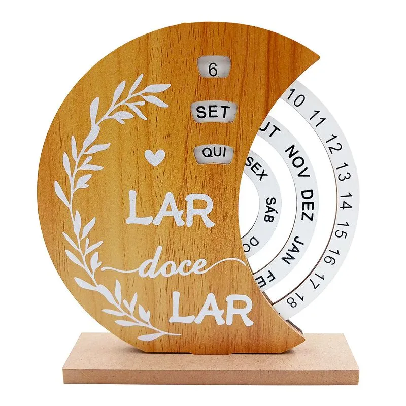 Calendário Decorativo Circular 17x18cm em MDF Interponte