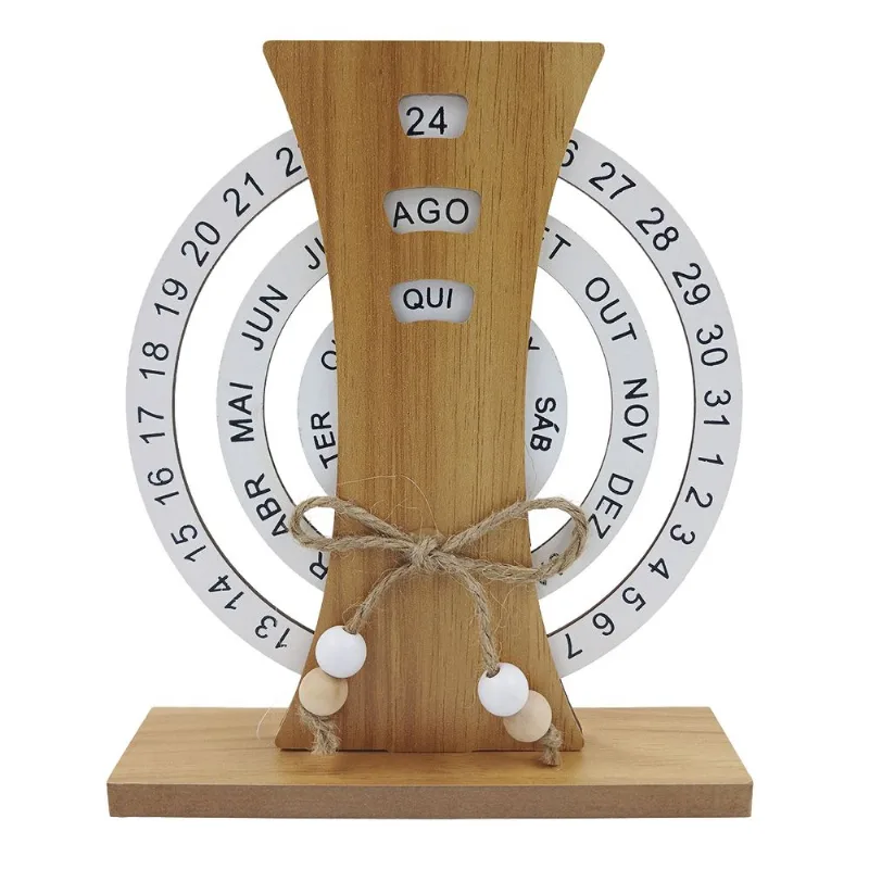 Calendário de Mesa Redondo 18,5cm em MDF Interponte